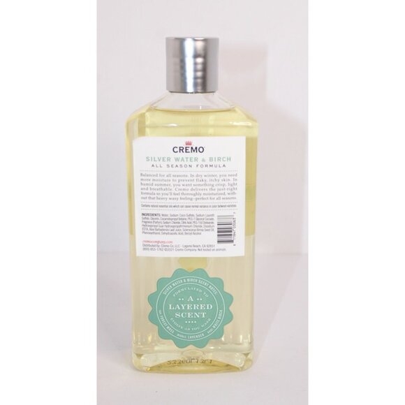 Cremo Body Wash - Silver Water & Birch - 16 fl oz (473 ml) New Unused - Picture 4 of 6